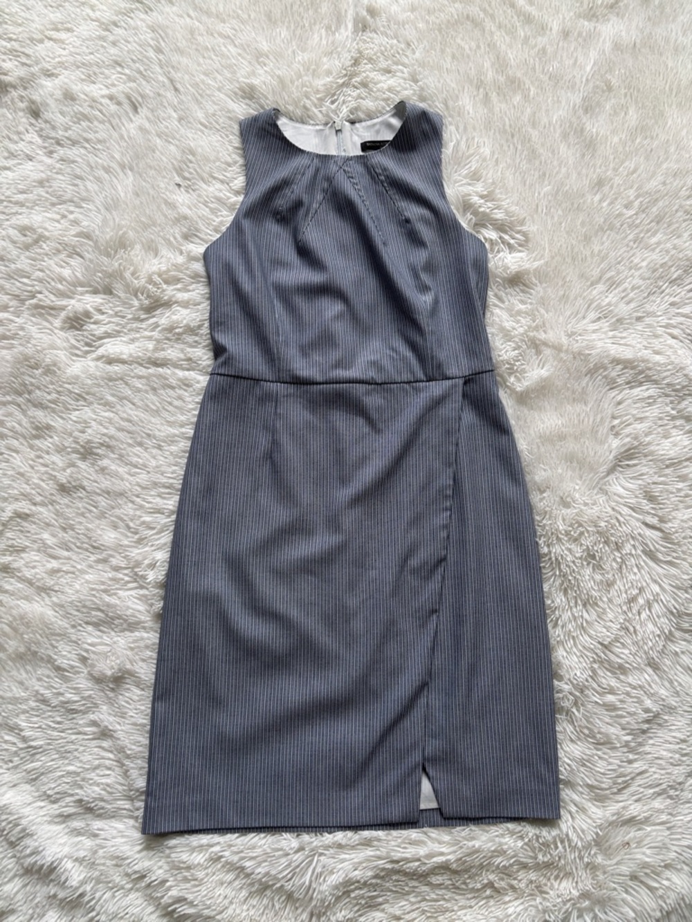 Banana Republic Slate Gray Pinstripe Sleeveless Sheath Dress